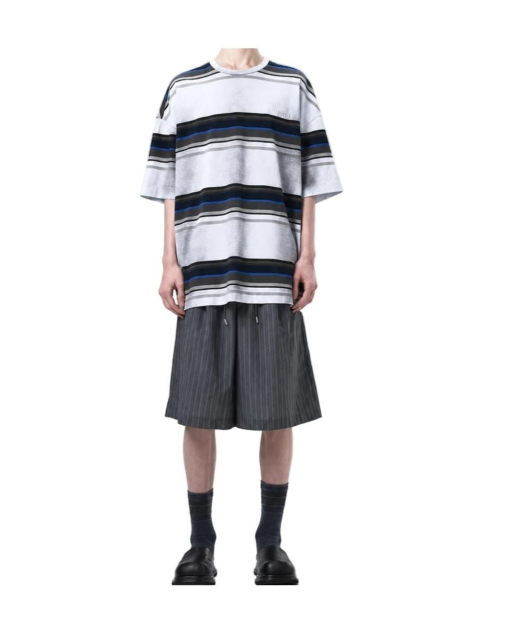 Juun.J Blue Striped T-Shirt for men
