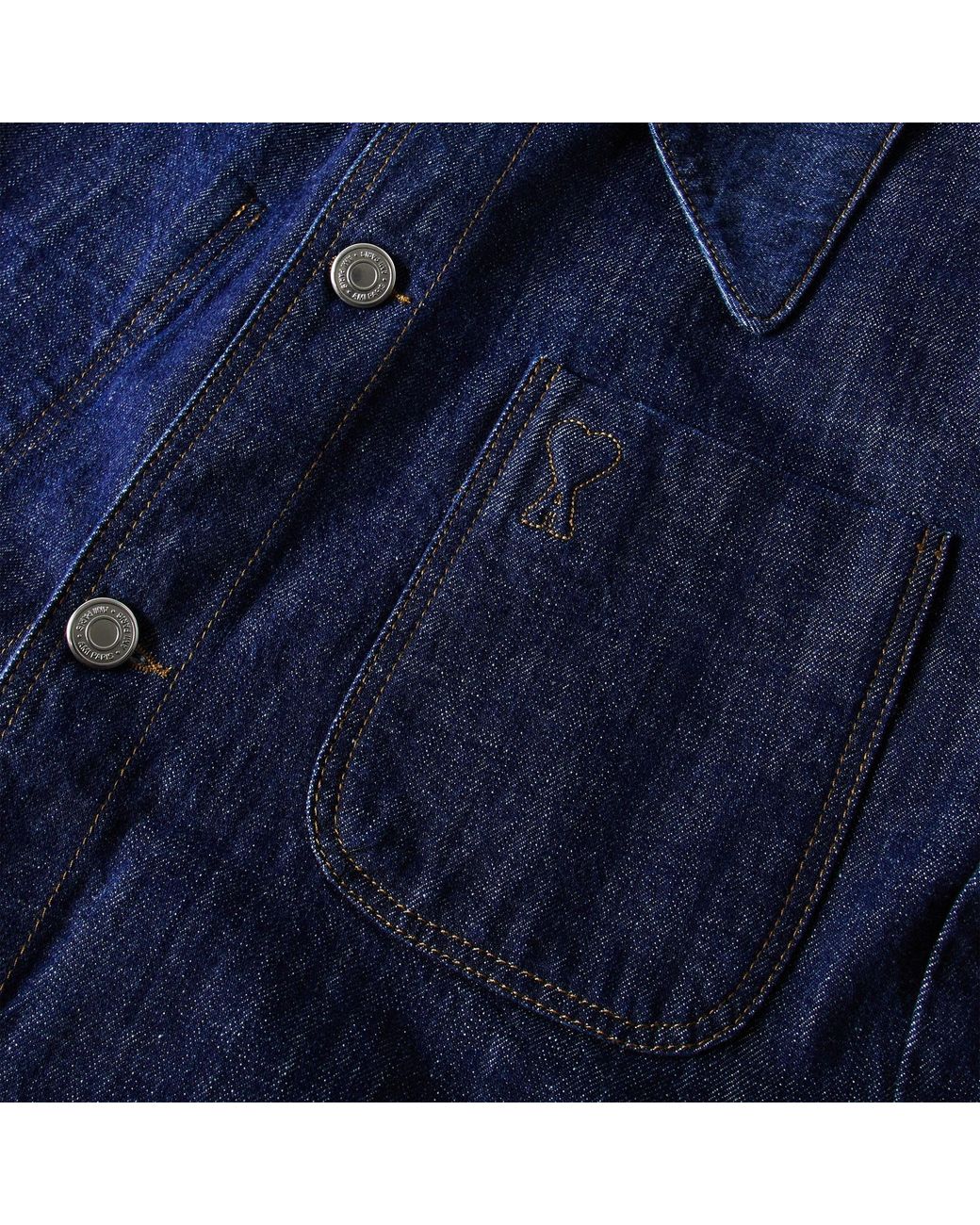 AMI Blue Embroidered Shirt Jacket