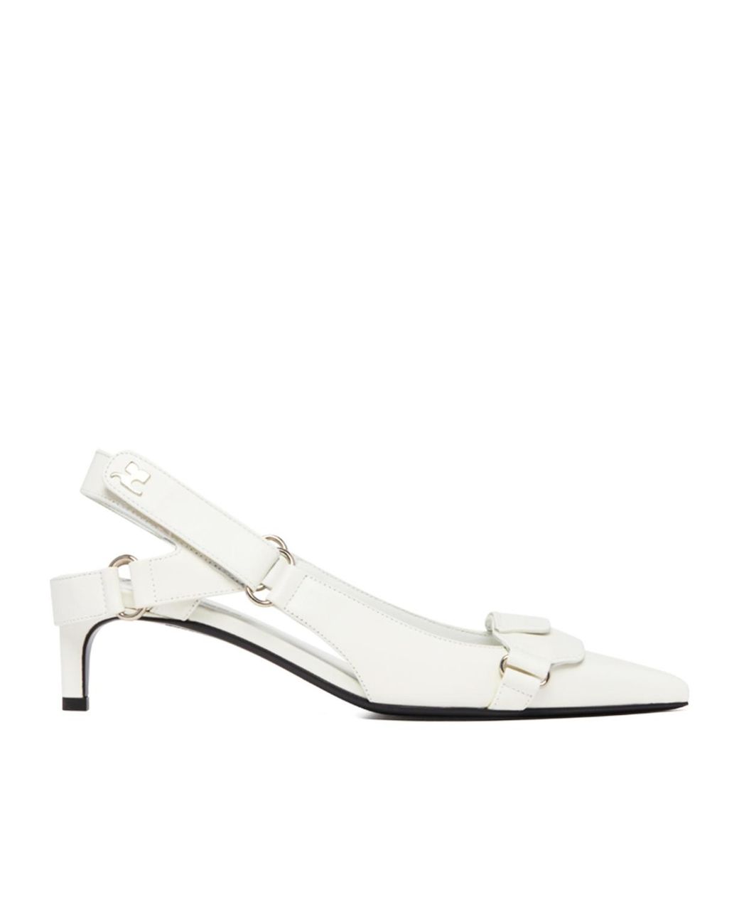 Courreges White 60Mm Pointed-Toe Leather Pumps