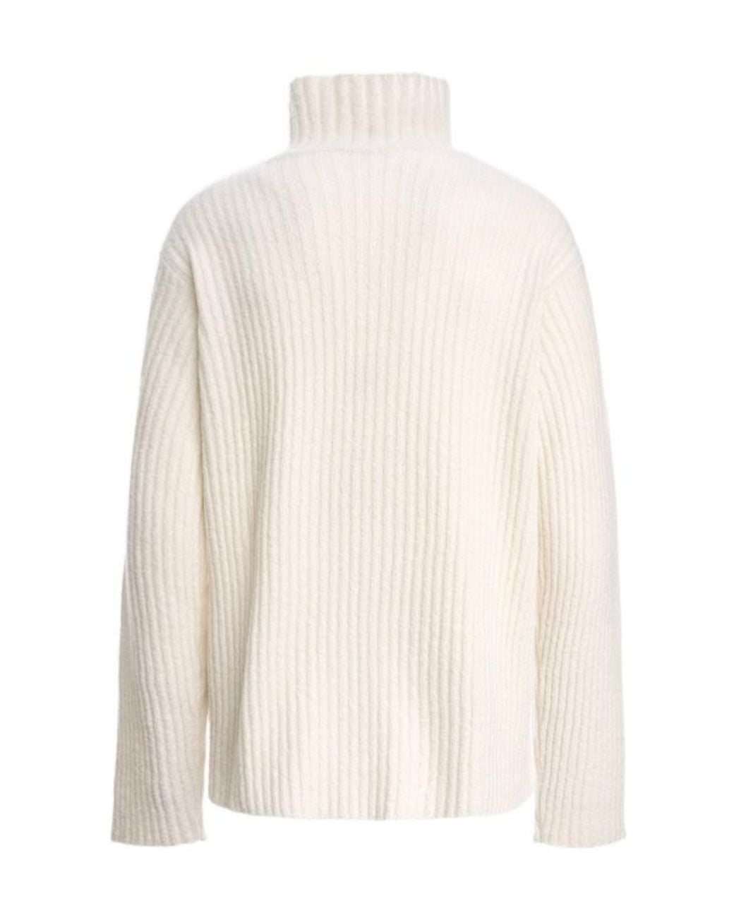 Malo White Ribbed-Knit Cashmere Sweater for men