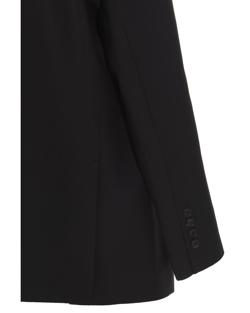 we11done Black Logo-Patch Long Sleeved Oversized Blazer for men