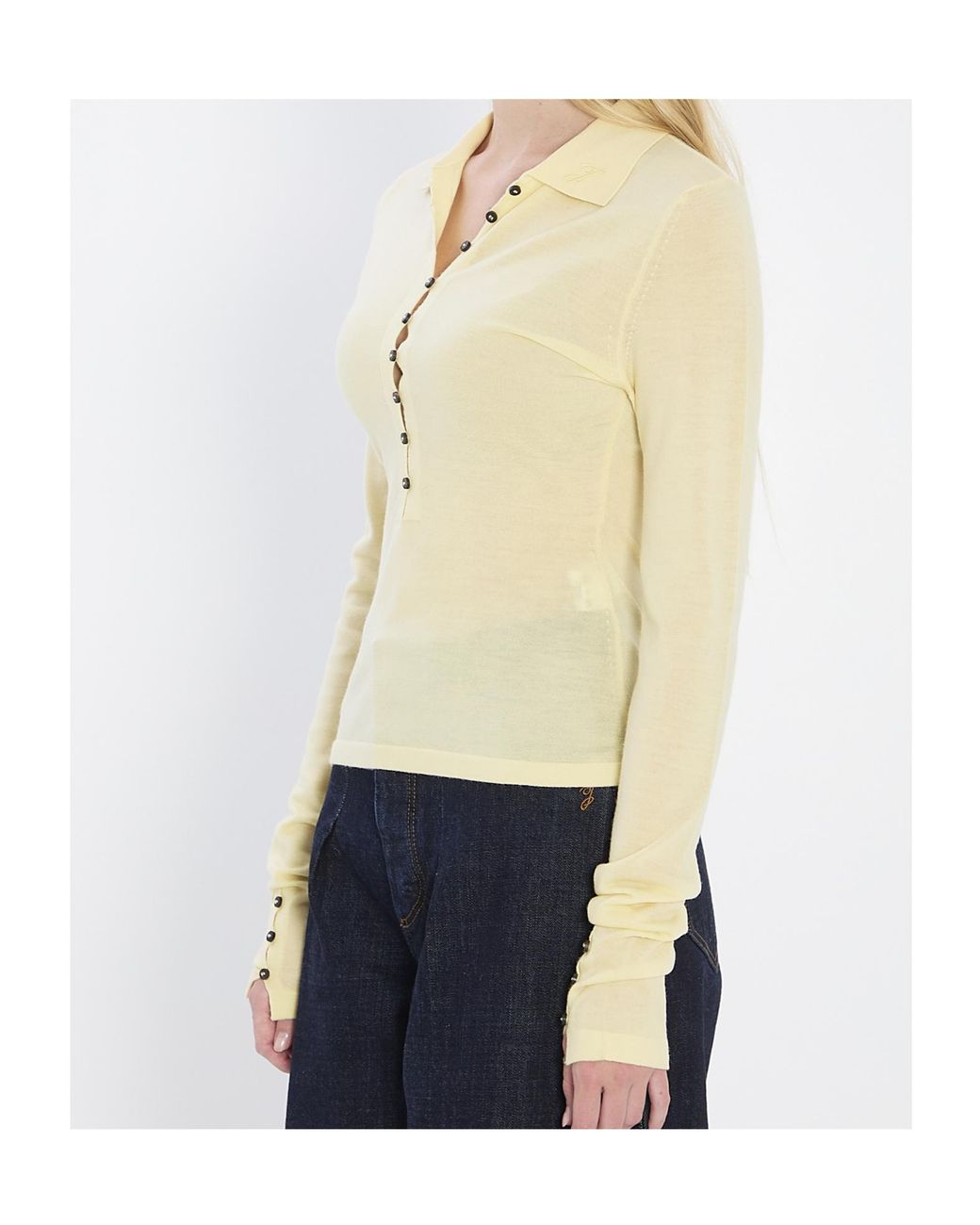 Jacquemus Natural Fine Wool Long-Sleeved Sweater