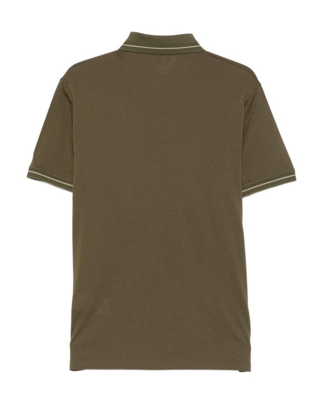 Emporio Armani Green Logo Trim Polo Shirt for men