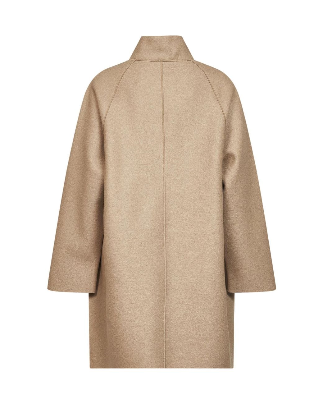 Harris Wharf London Natural Oversized Funnel-Neck Coat