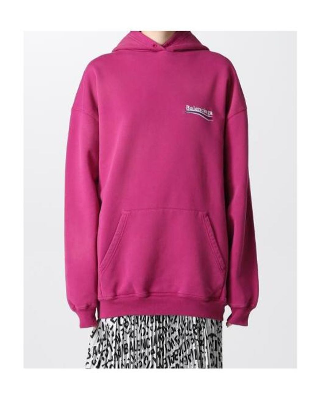 Balenciaga Pink Political Campaign Medium Fit Hoodie