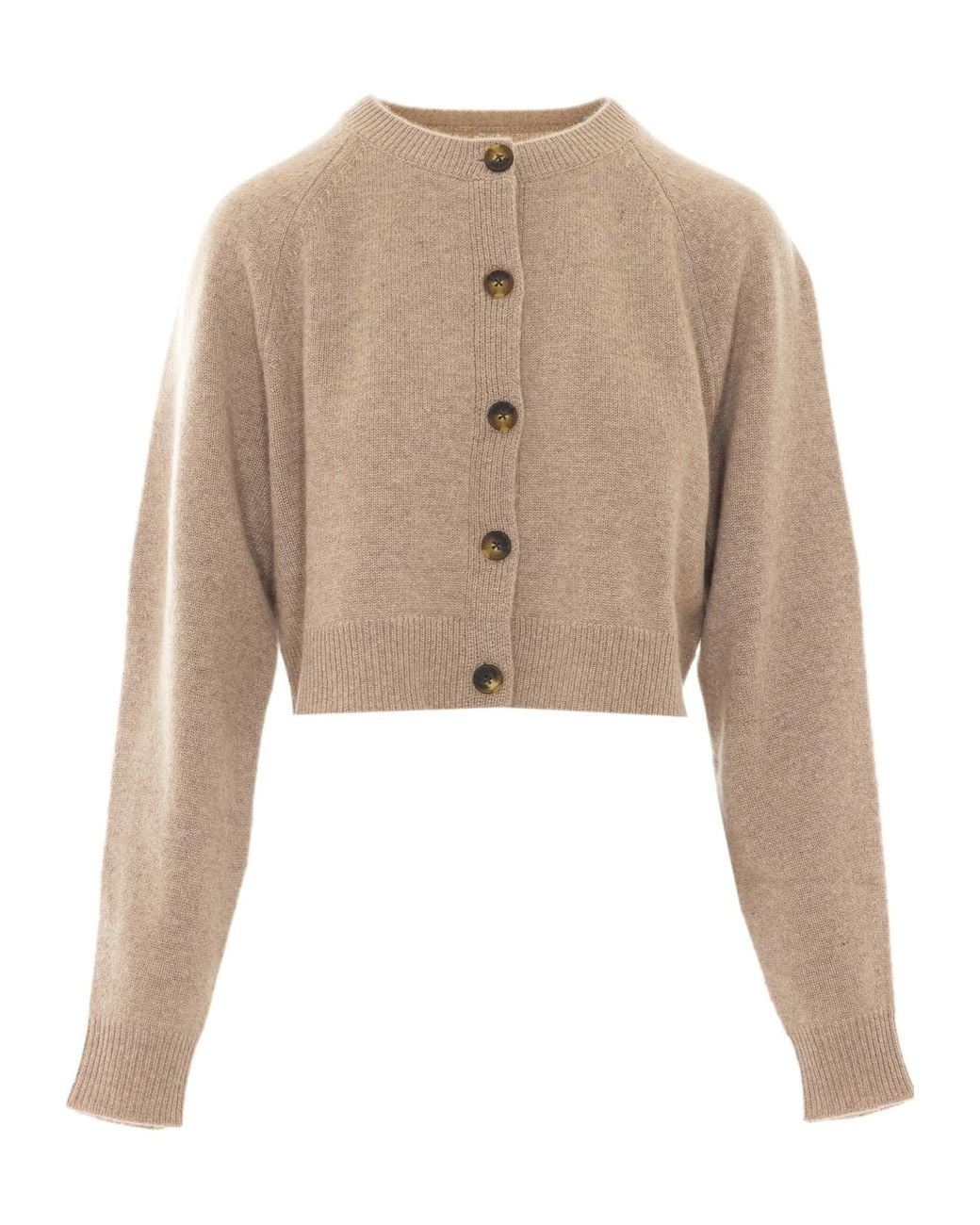 Loulou de Saison Natural Heike Button-Up Cropped Cardigan