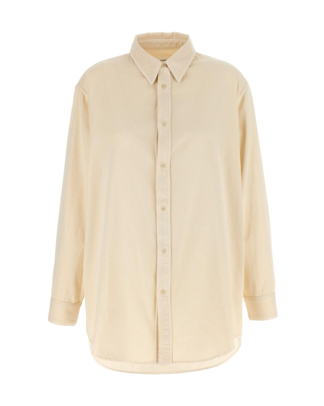 Lemaire White Long Sleeved Curved Hem Shirt
