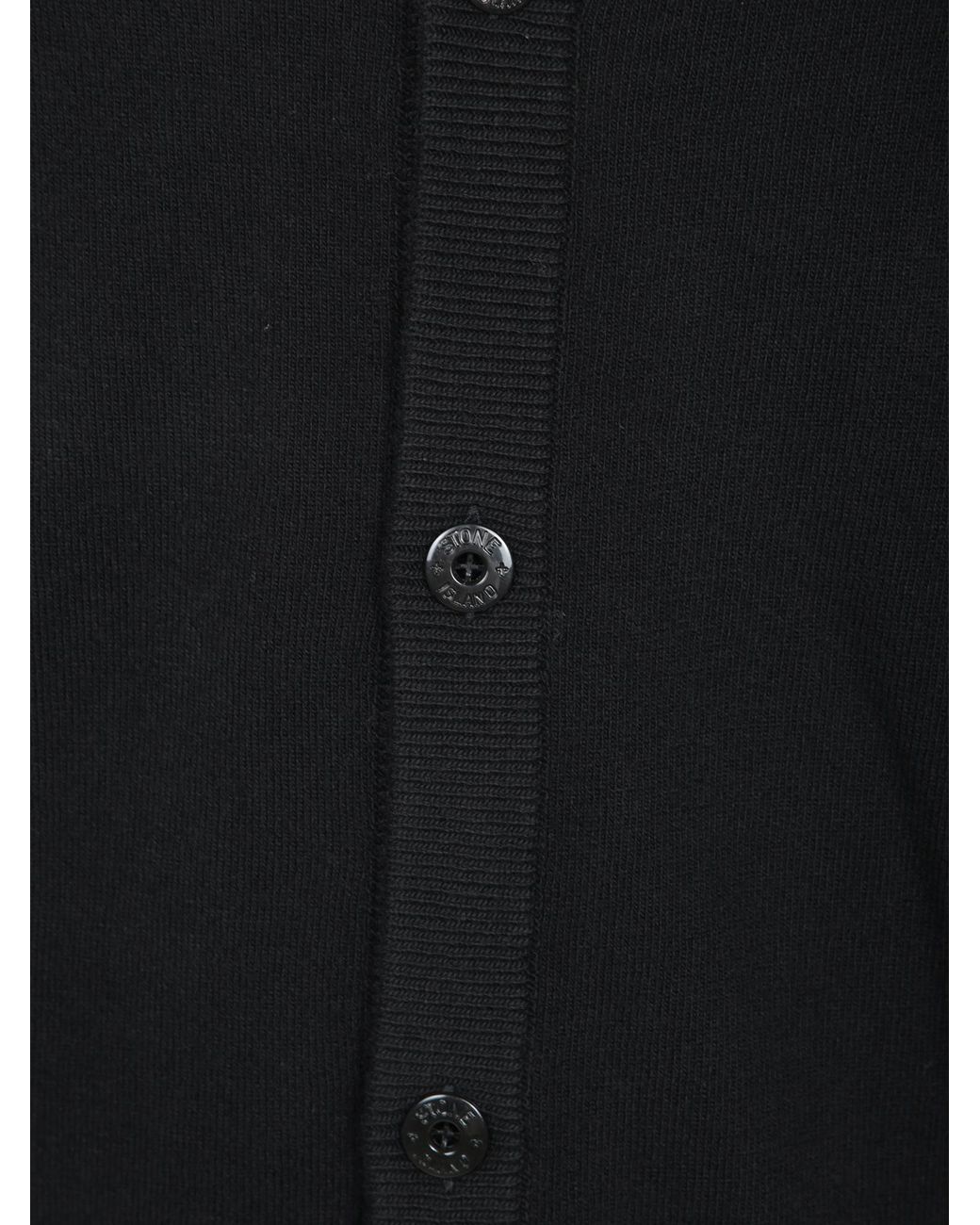 Stone Island Black V-Neck Button-Up Cardigan for men