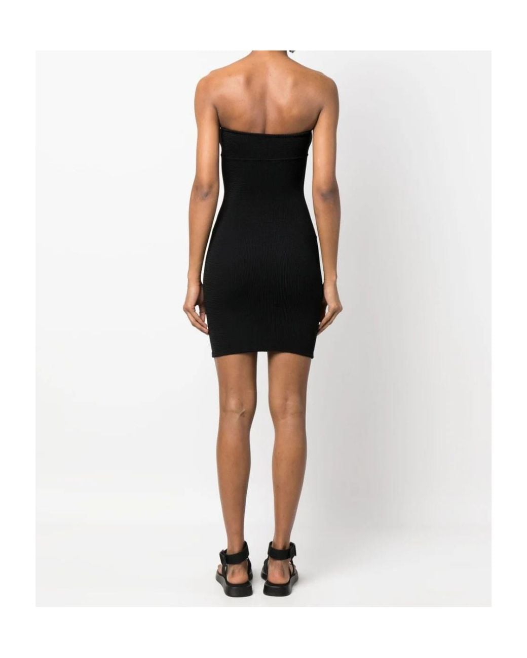 Reina Olga Black Short Fitted Strapless Dress