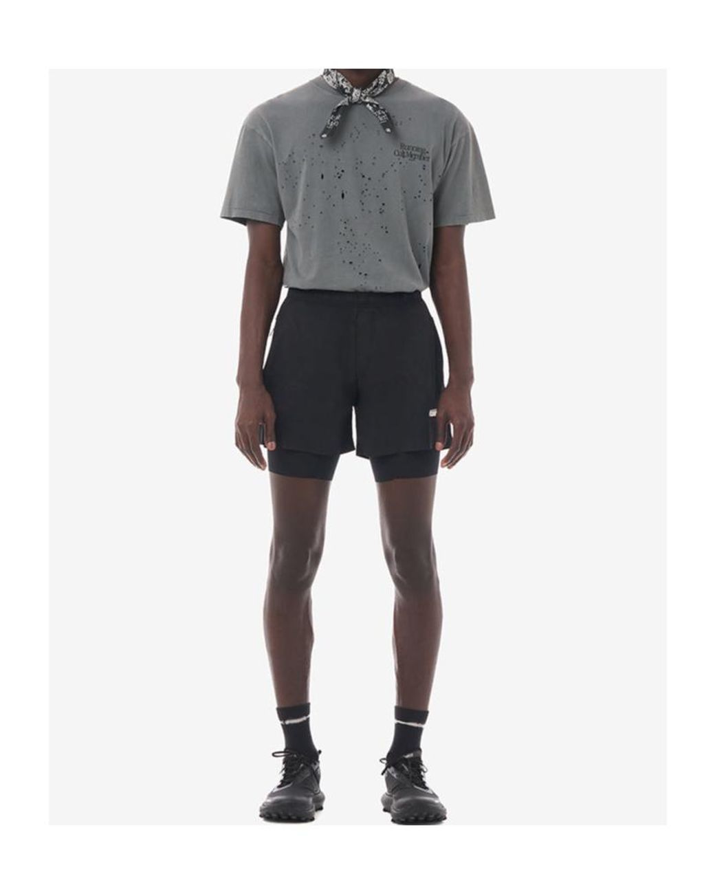 Satisfy Black Rippy Cordura 5' Trail Shorts for men