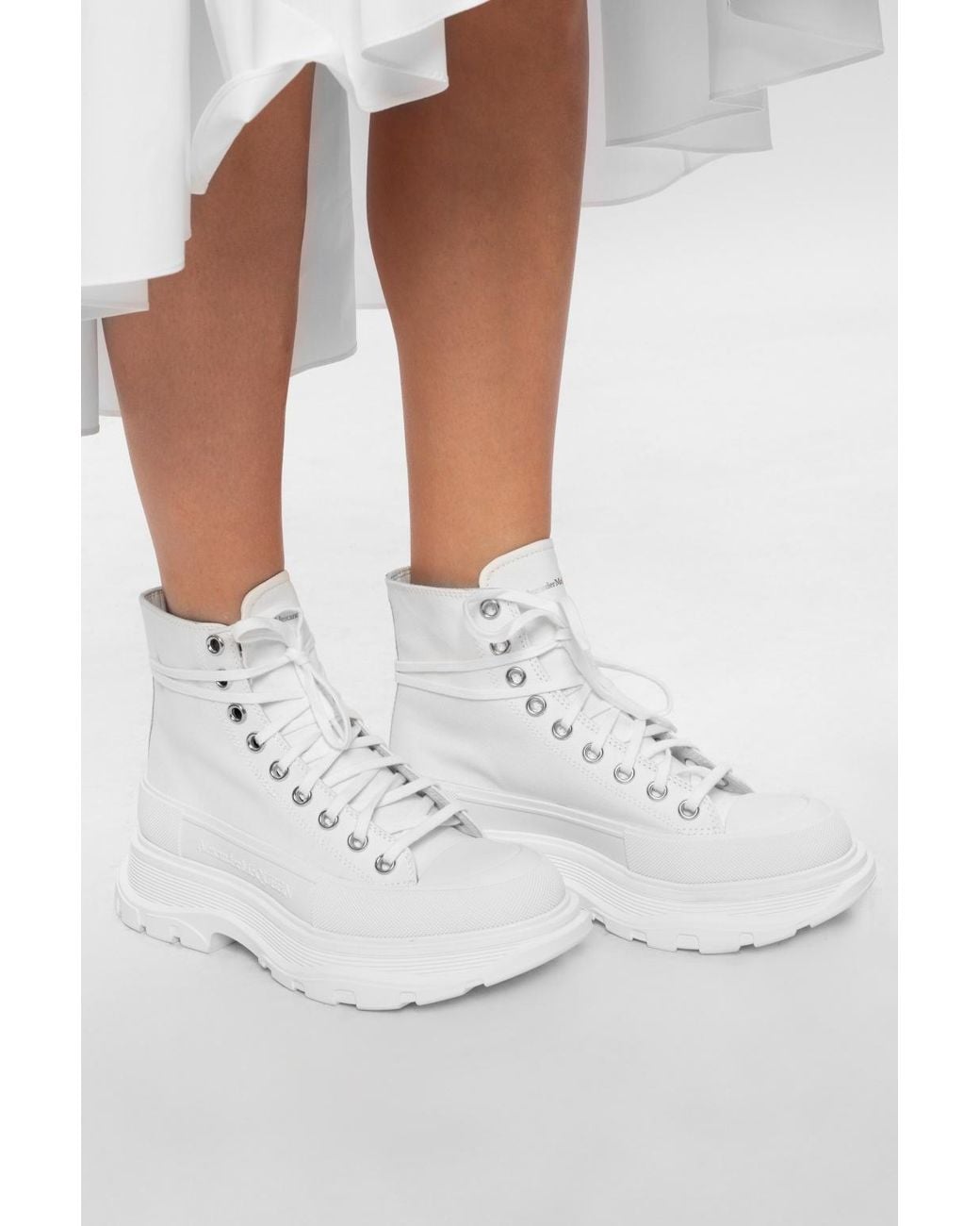 McQueen White Tread Slick Boots