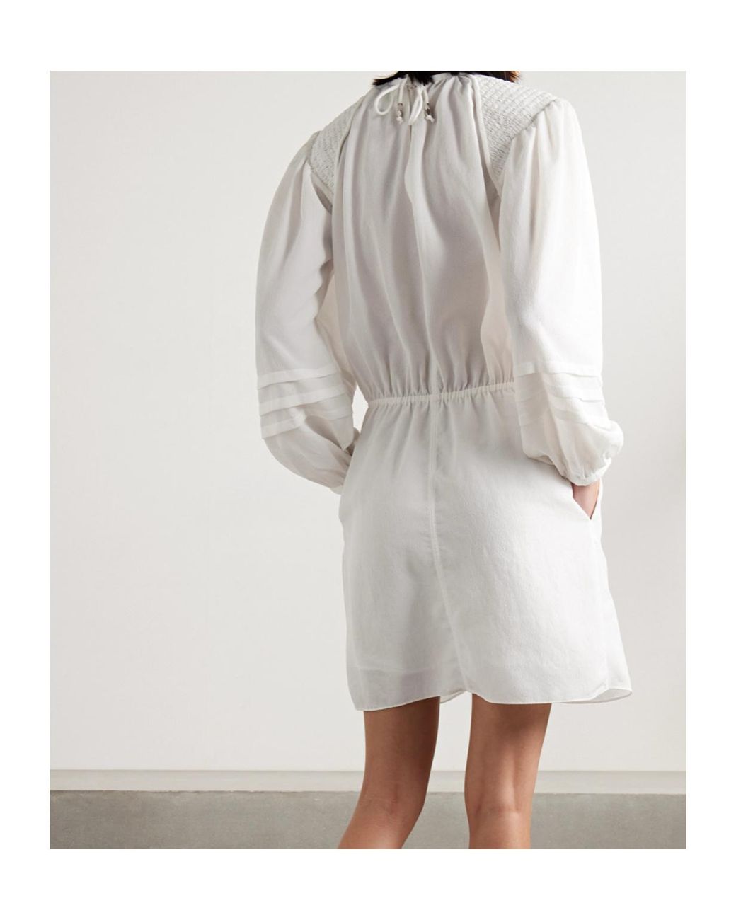 Isabel Marant White Round Neck Long-Sleeved Dress