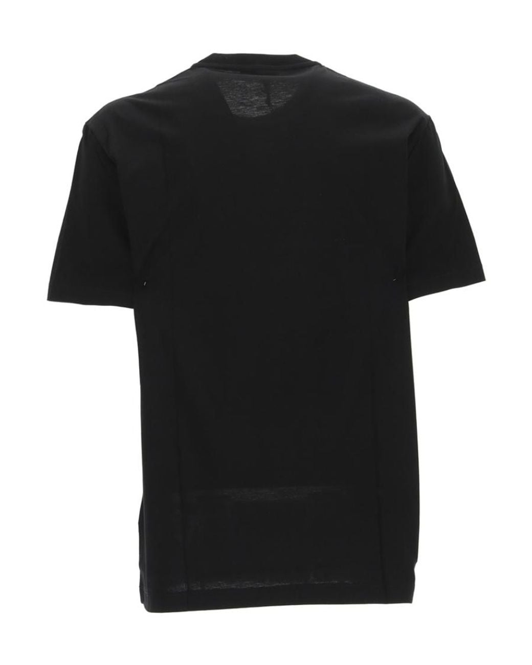 Versace Black Barocco Silhouette-Print Cotton T-Shirt for men