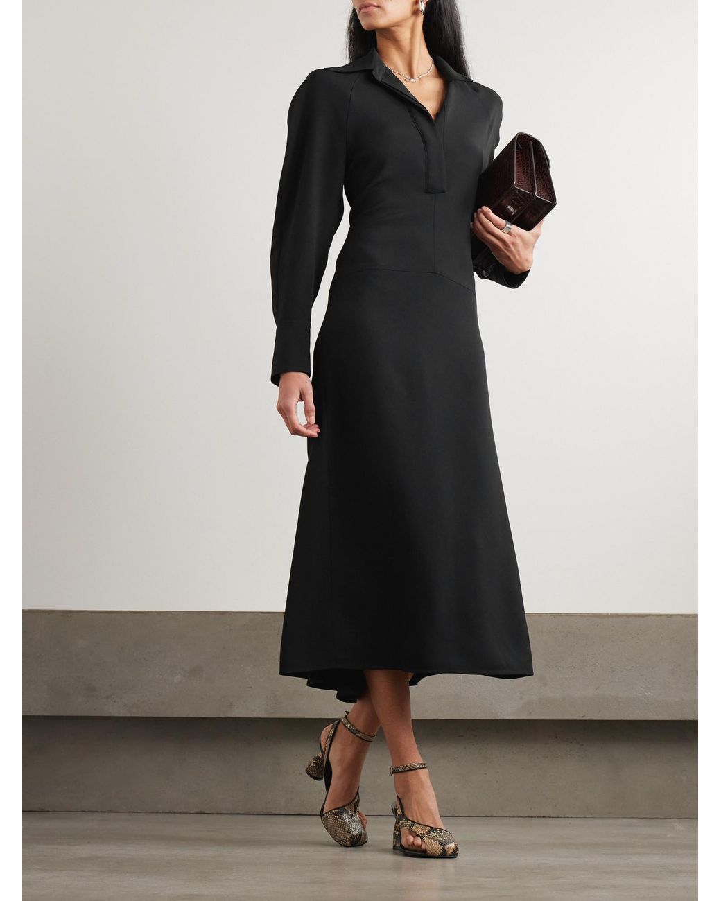 Victoria Beckham Black Waist-Tight Dress