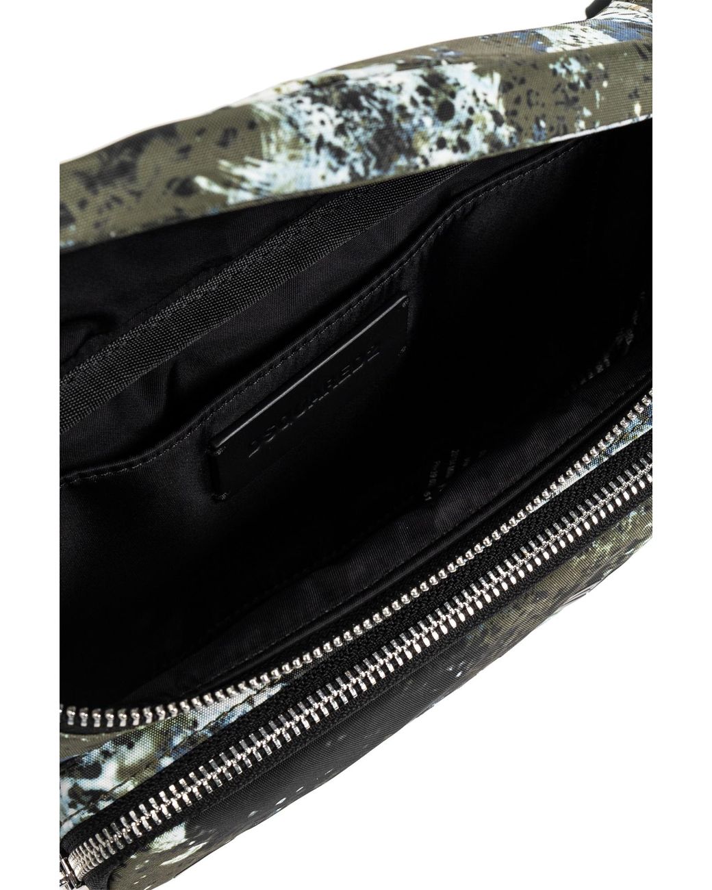 DSquared² Green Splatter-Print Zipped Shoulder Bag for men
