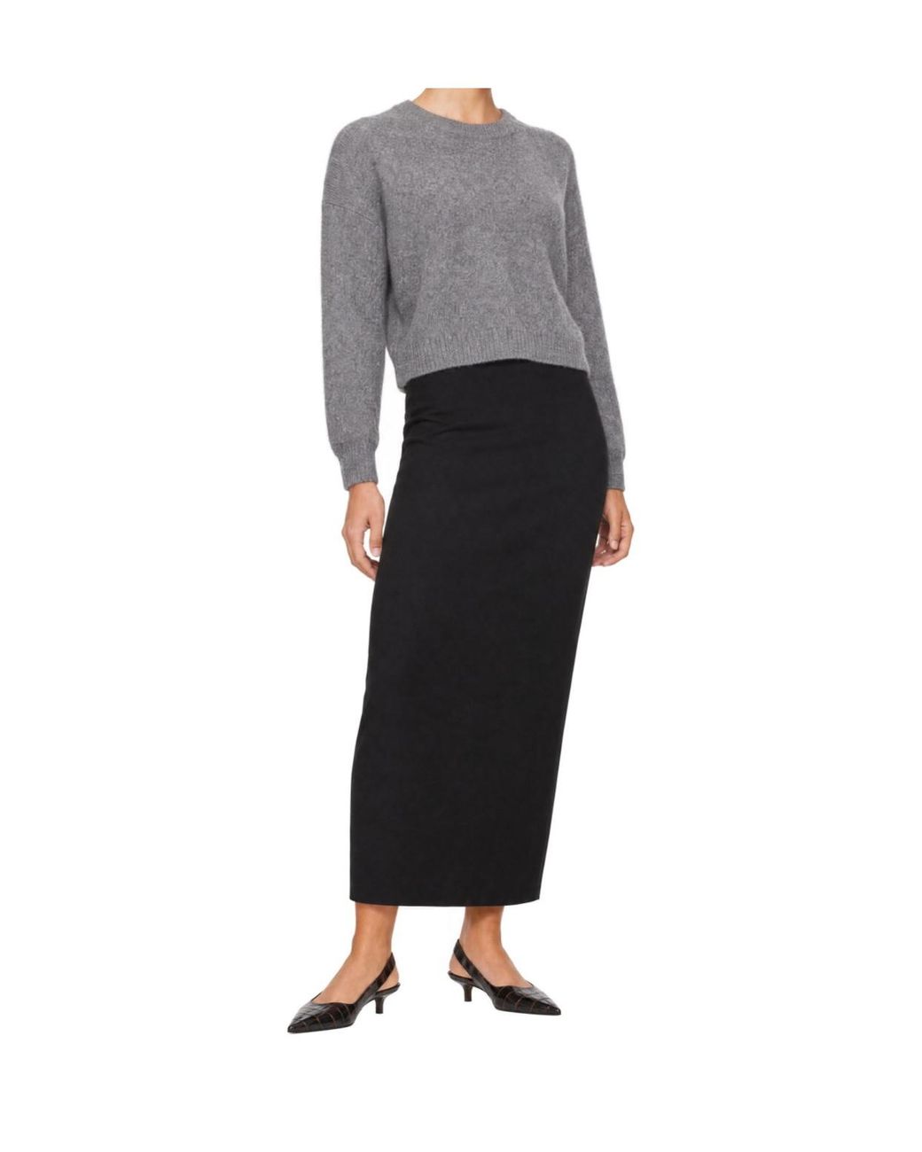 Loulou de Saison Gray Crew-Neck Long-Sleeve Sweater