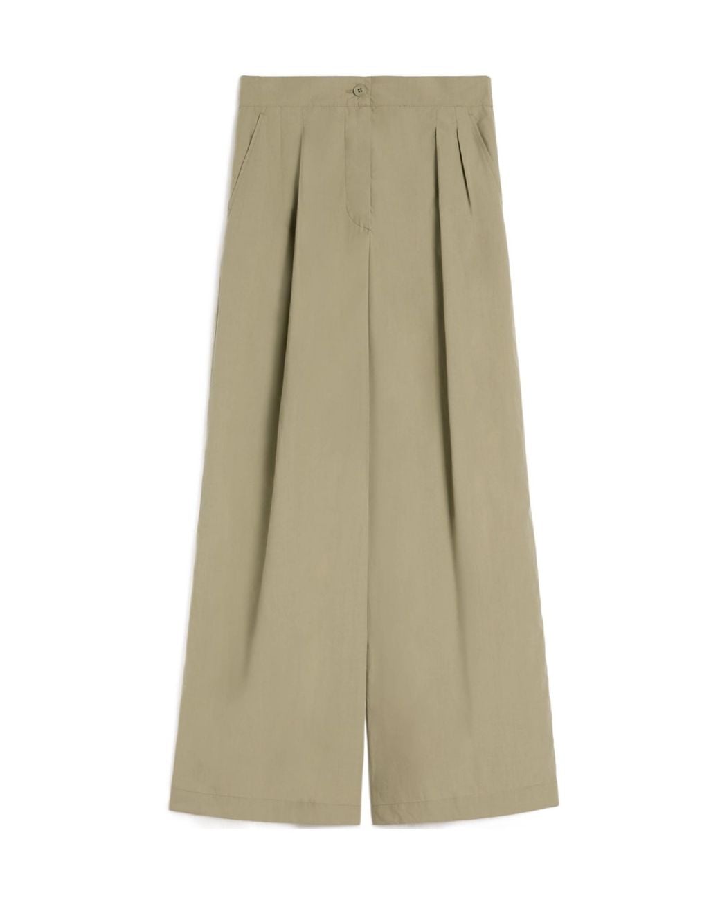 Weekend by Maxmara Natural Benda Pleated Wide-Leg Pants