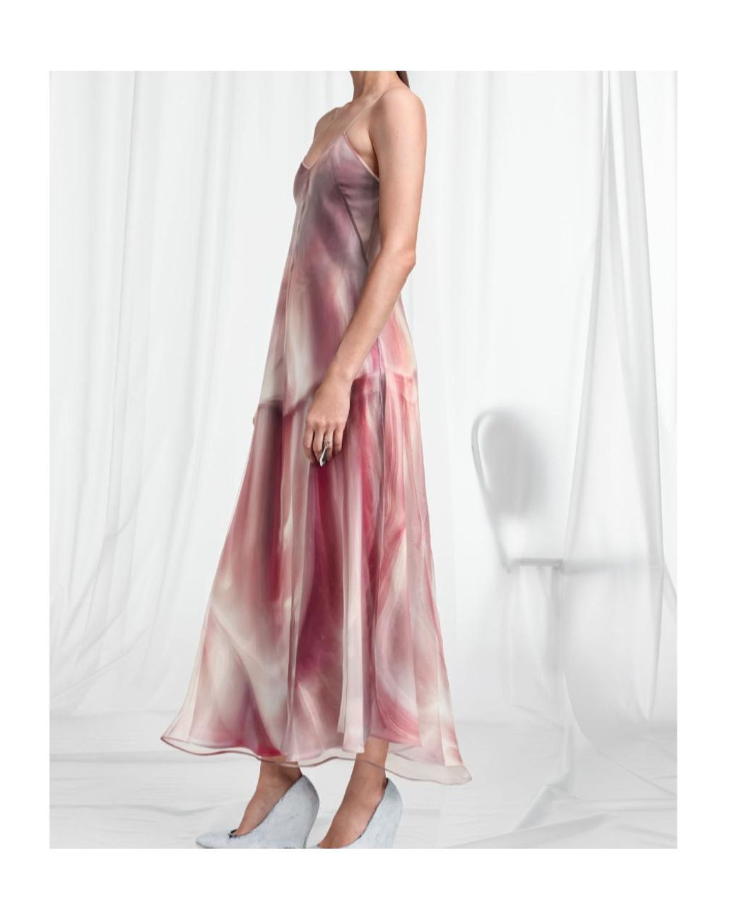 Maison Margiela Pink Trompe L'Oeil Organza Slip Dress