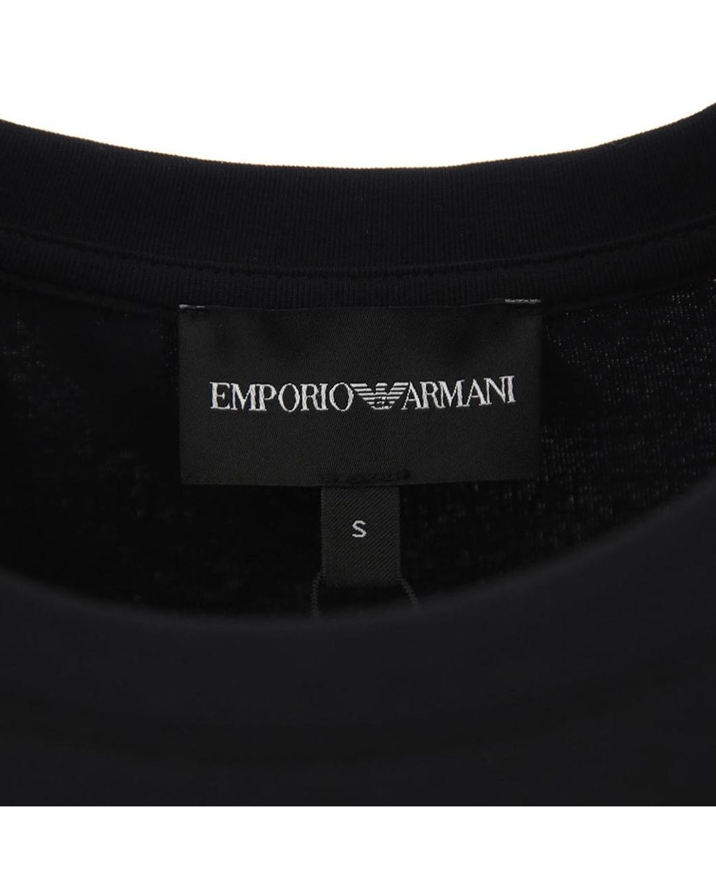 Emporio Armani Black Crew-Neck Logo T-Shirt
