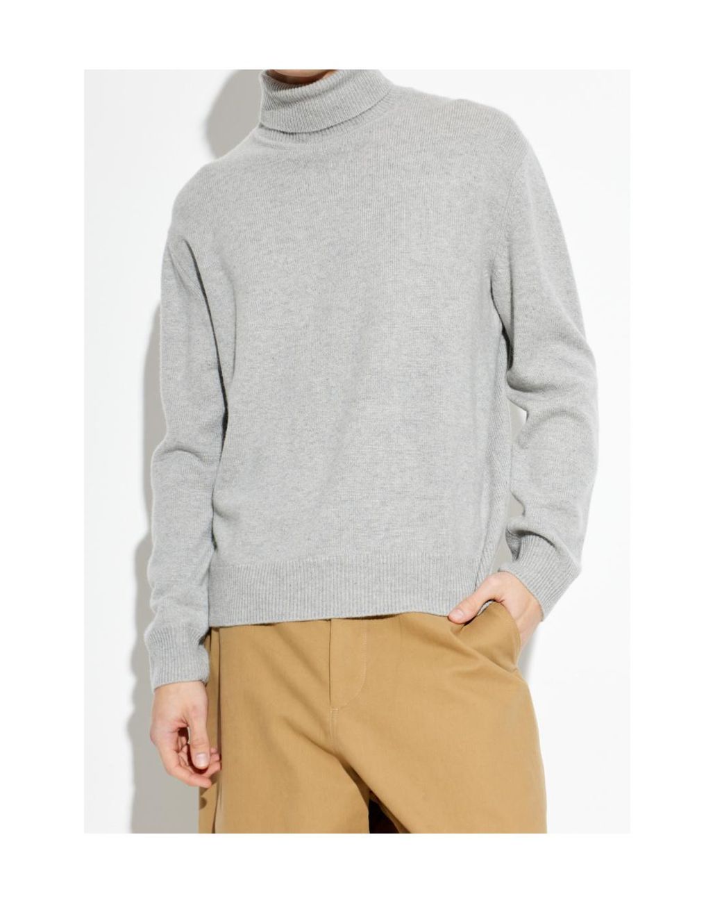 Lisa Yang Gray Faron Turtleneck Knitted Sweater for men