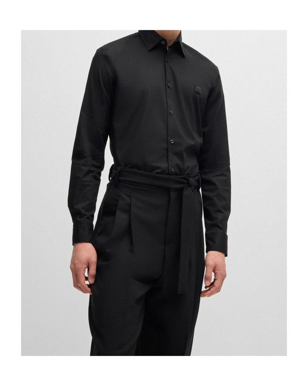 Boss Black Hugo Logo Patch Slim Fit Shirt for men