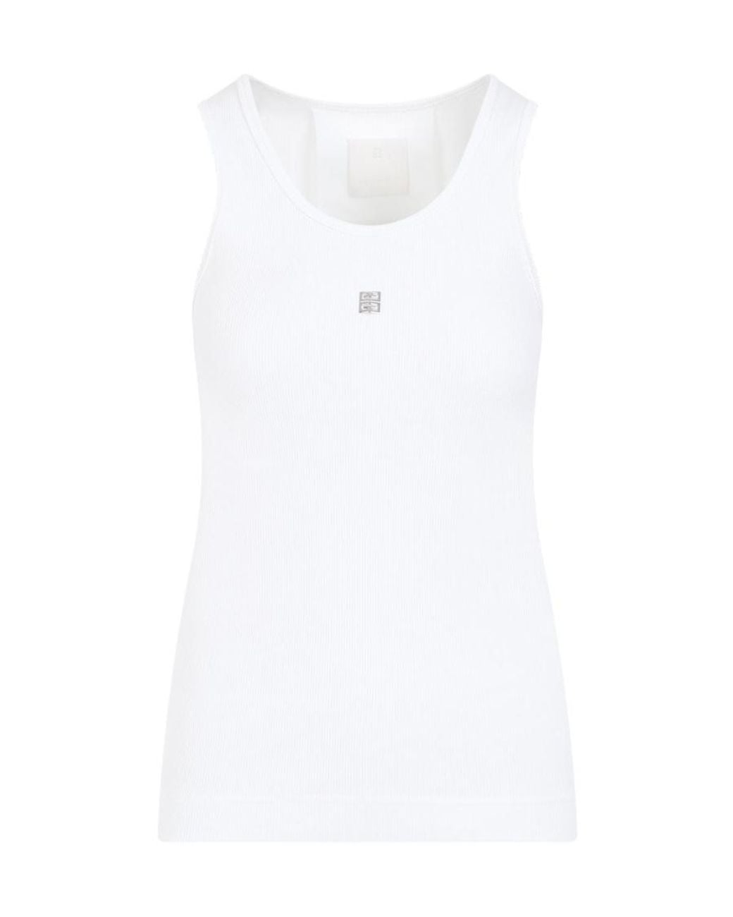 Givenchy White 4G Logo Plaque Sleeveless Tank Top