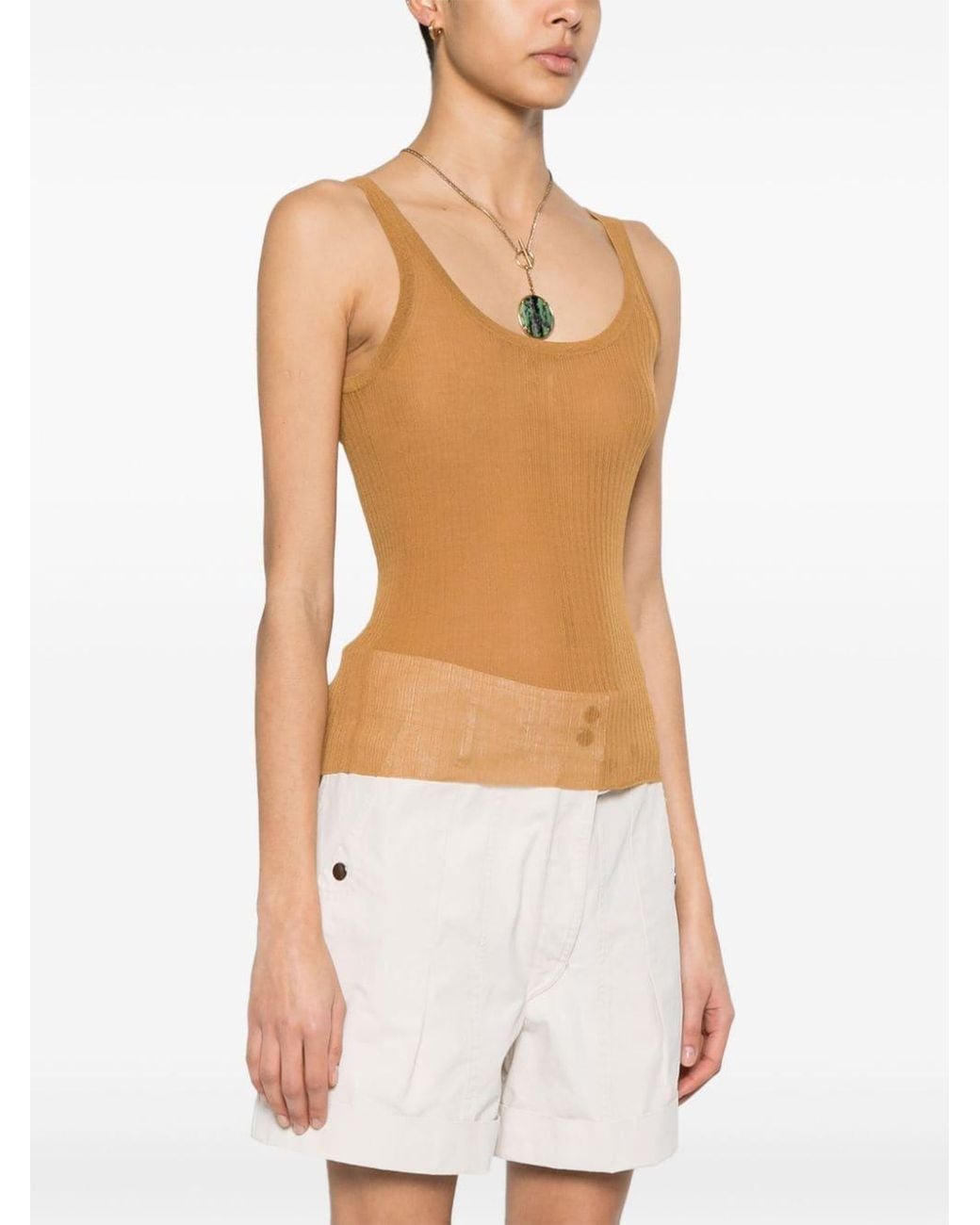 Max Mara Natural Bastia Sleeveless Ribbed Top