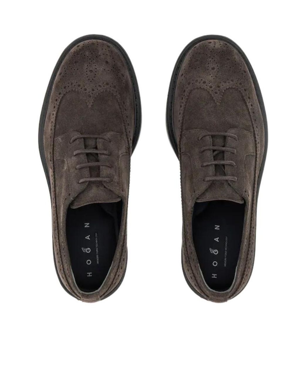 Hogan Brown H704 Brogue Derby Shoes for men