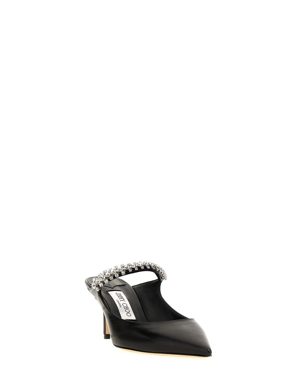 Jimmy Choo Black Bing 65 Embellished Pointed-Toe Mules