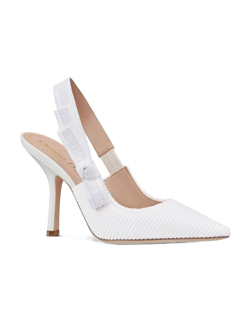 Dior White J'A Slingback Pump