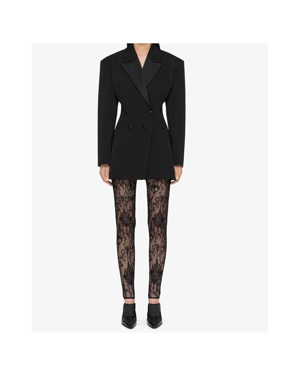Givenchy Black Pleated Double-Breasted Blazer