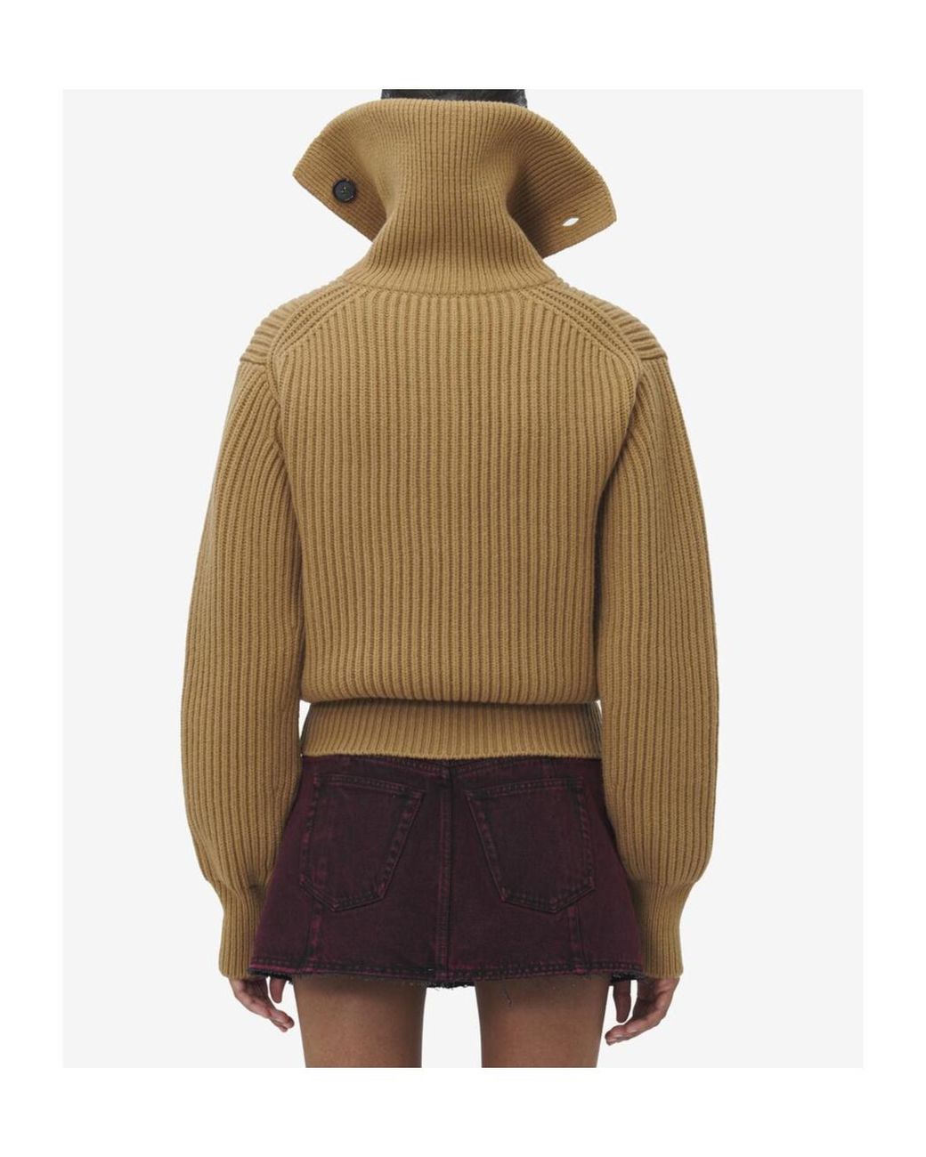 McQueen Natural Funnel Neck Buttoned Neck Jumper