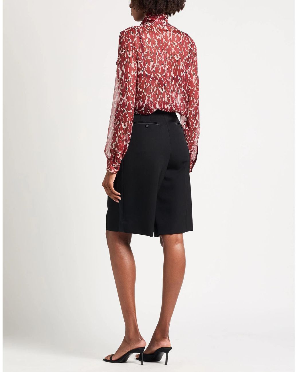 Saint Laurent Red Patterned Shirts Blouses