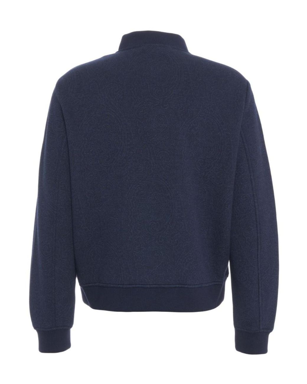 Etro Blue Logo Embroidered Zipped Bomber Jacket for men