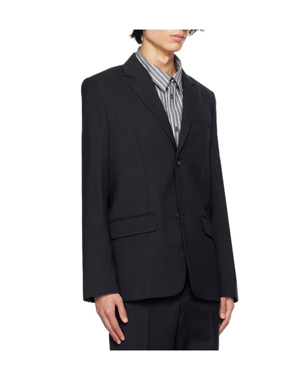 A.P.C. Blue Harry Button-Down Suit Coat for men