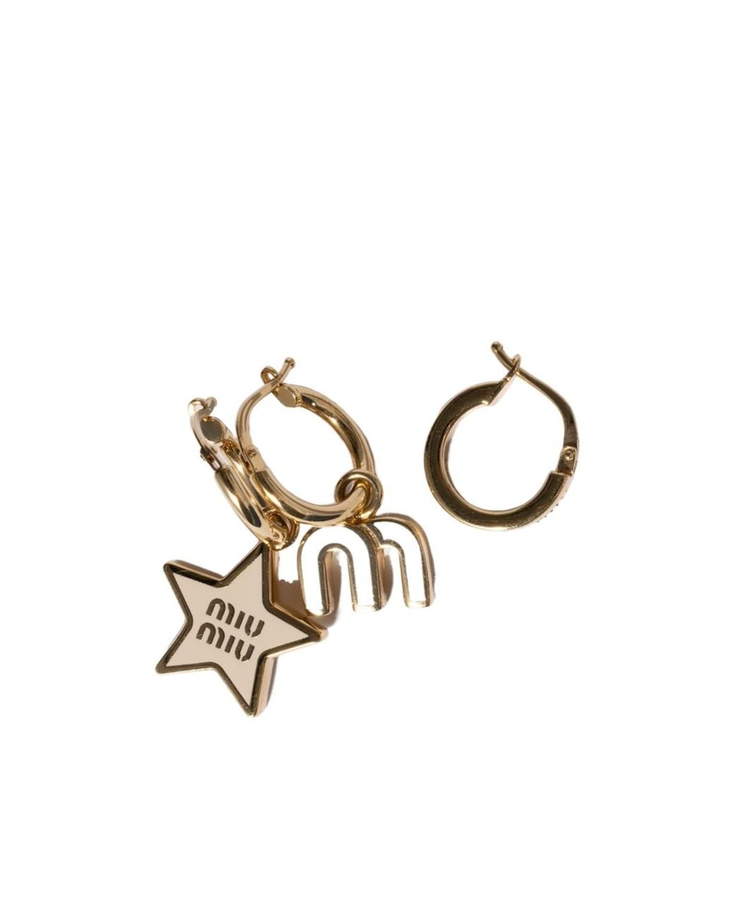 Miu Miu White Set Of Enameled Metal Earrings