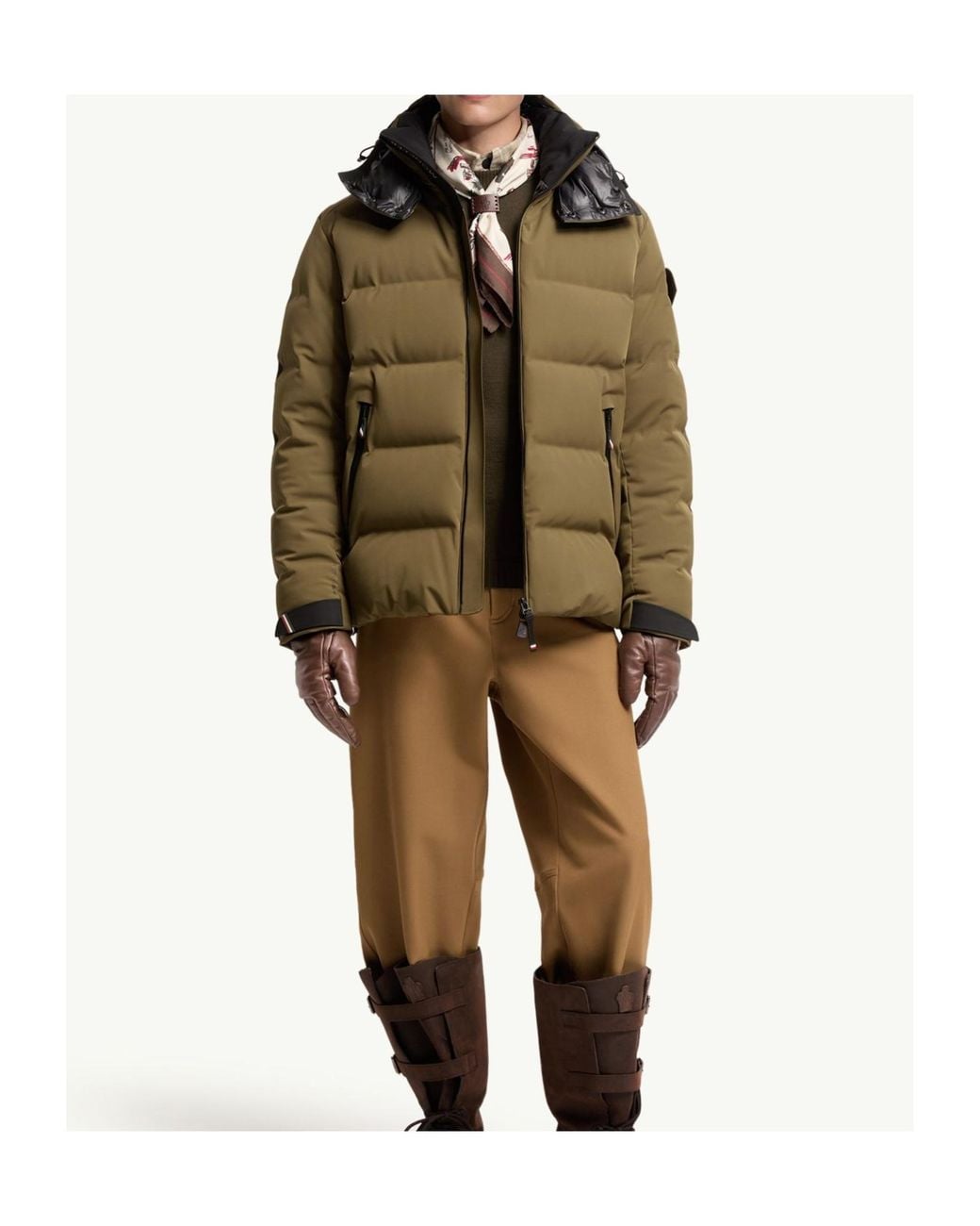 Moncler Green Grenoble Padded Hooded Jacket for men