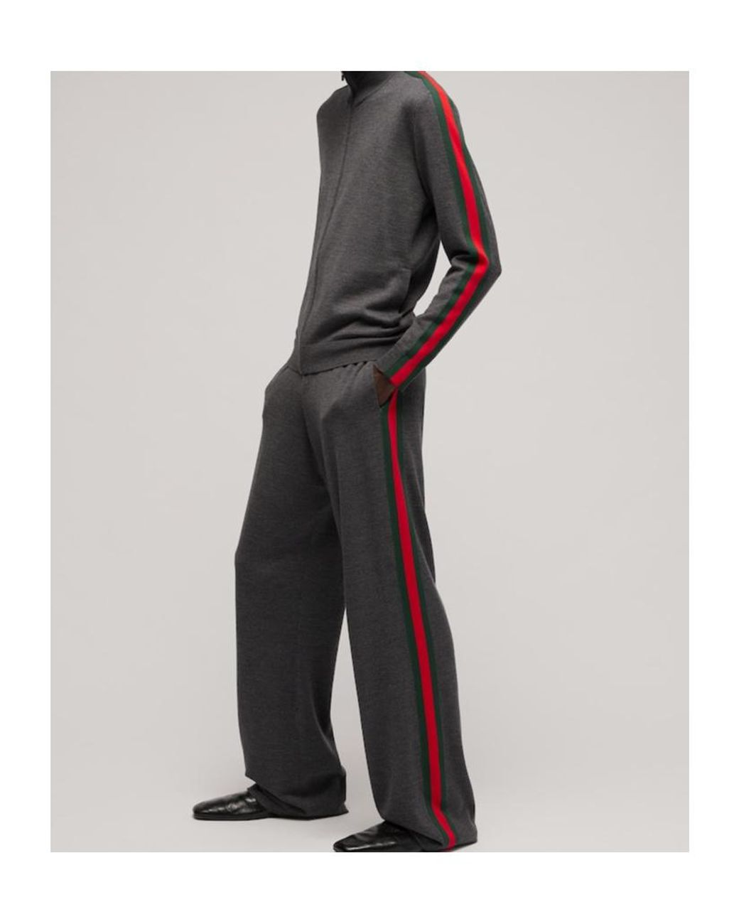 Gucci Multicolor Fine Wool Leisure Pants With Web for men