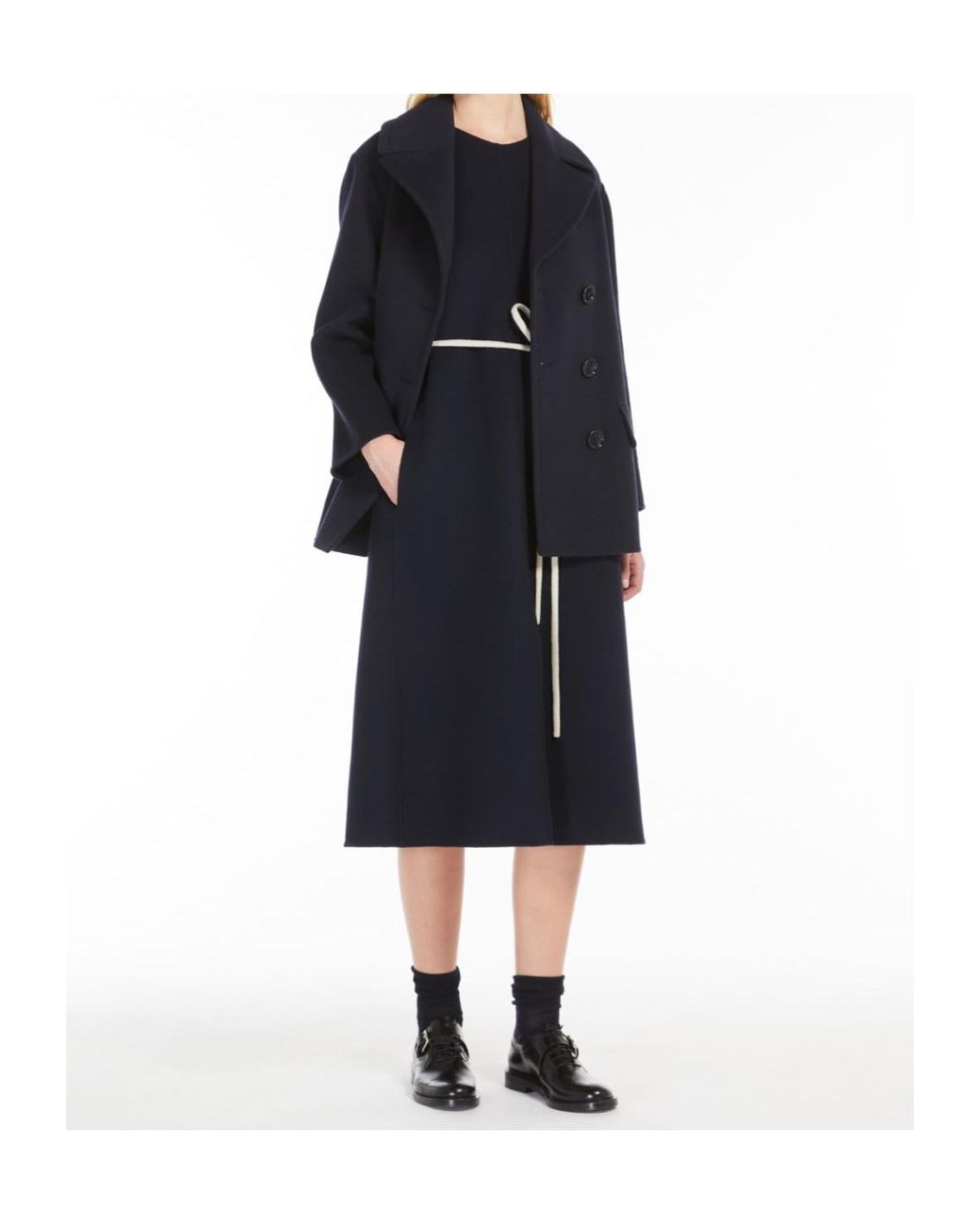 Max Mara Blue 'S Simone Crewneck Sleeveless Dress