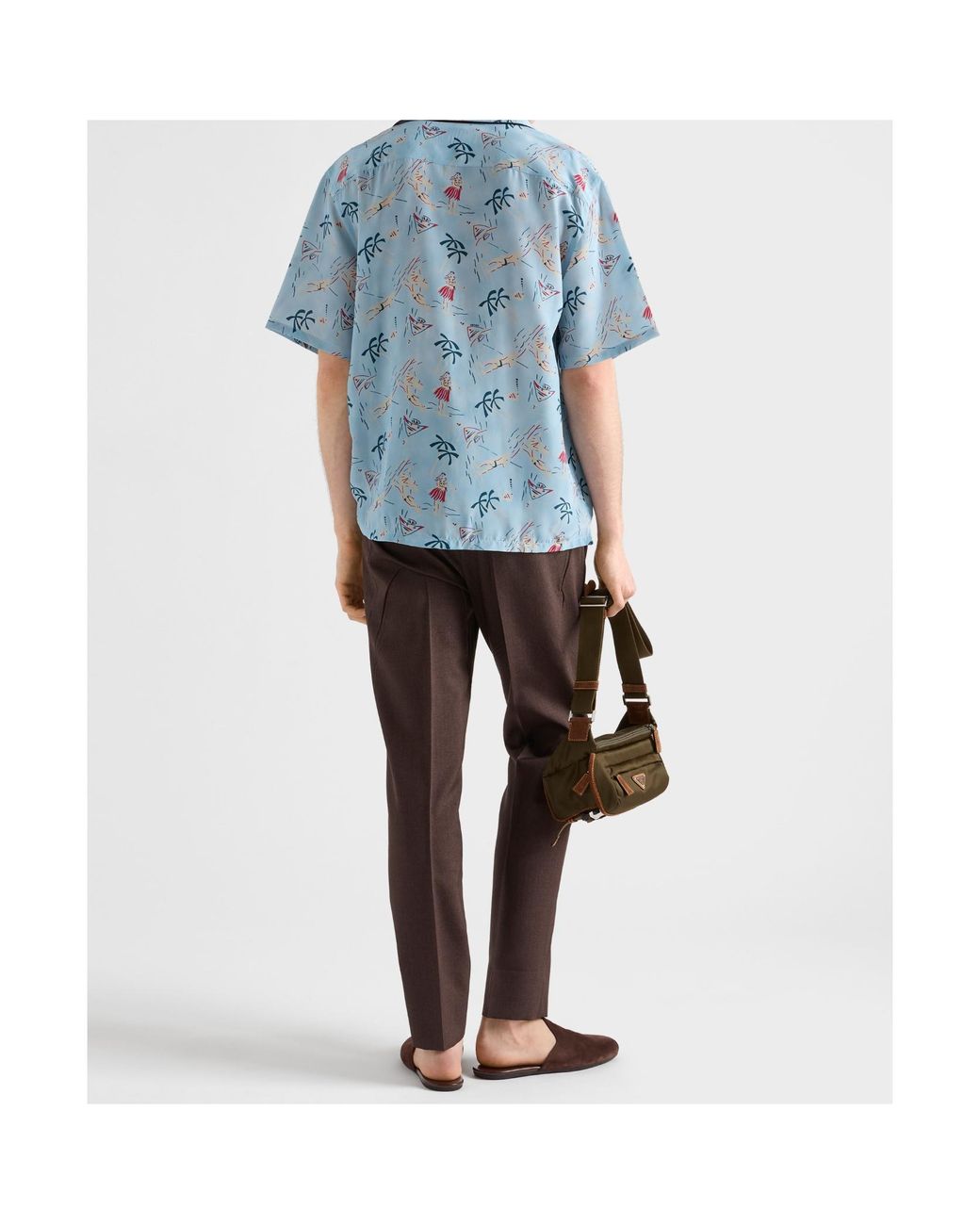 Prada Brown Mohair And Silk Pants for men