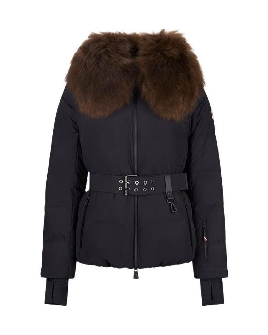 Moncler Black Sioule Shearling-Trimmed Insulated Ski Jacket