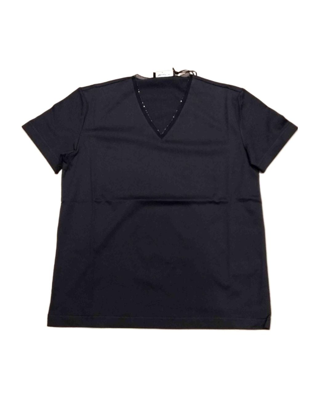 Fabiana Filippi Blue V-Neck Casual T-Shirt