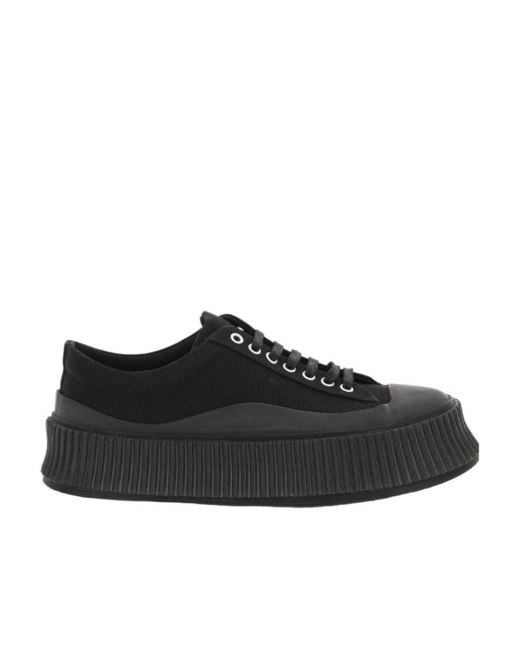 Jil Sander Black Platform-Sole Sneakers