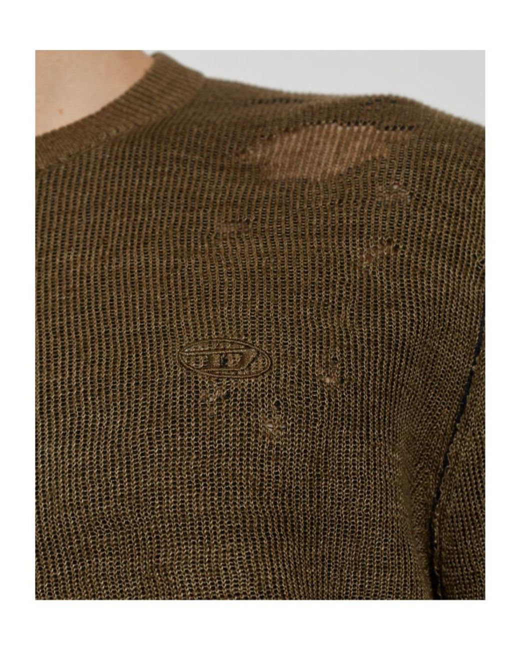 DIESEL Green K-Daianas Distressed Crewneck Jumper for men