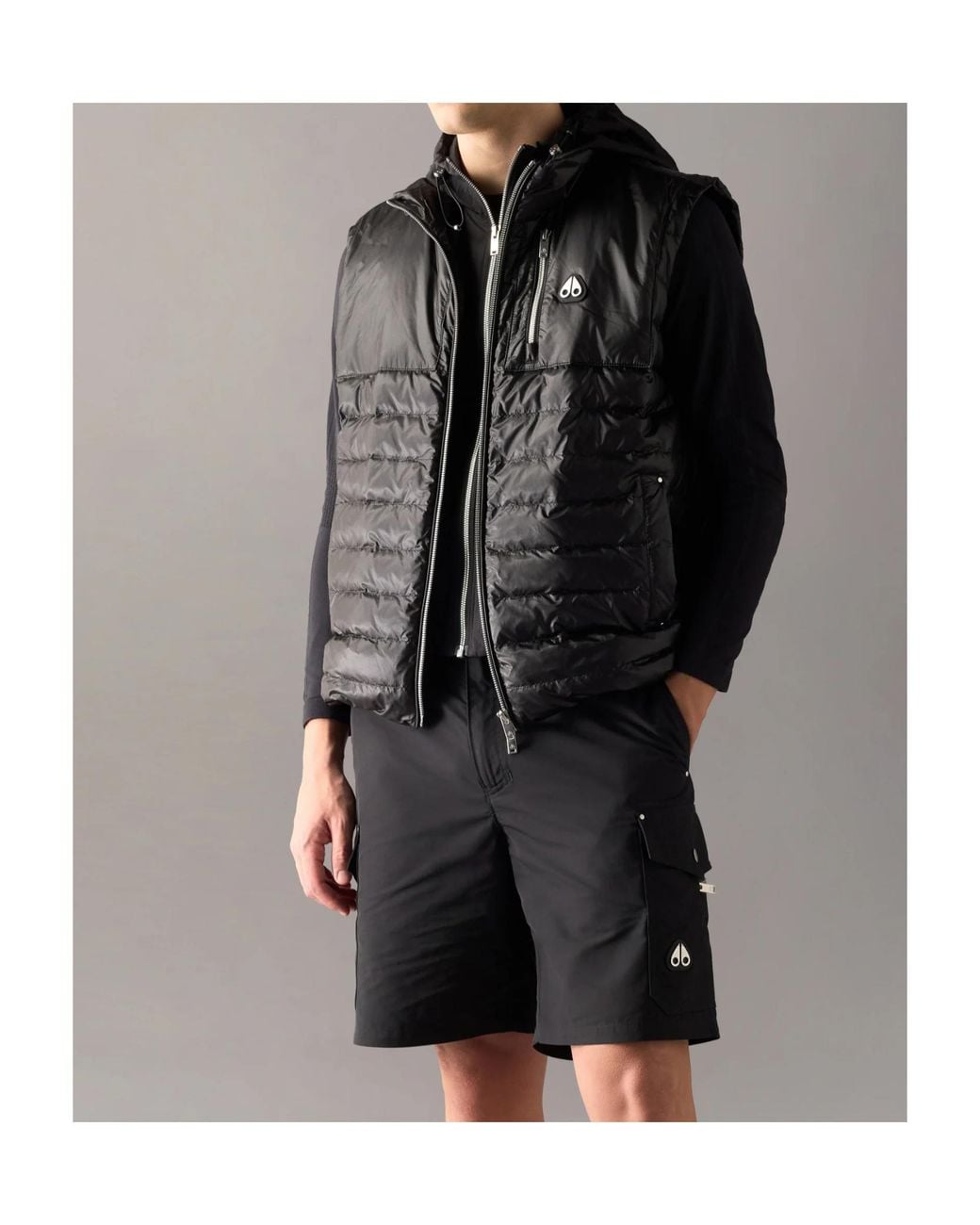 Moose Knuckles Black Cloud Walker Air Down Vest for men