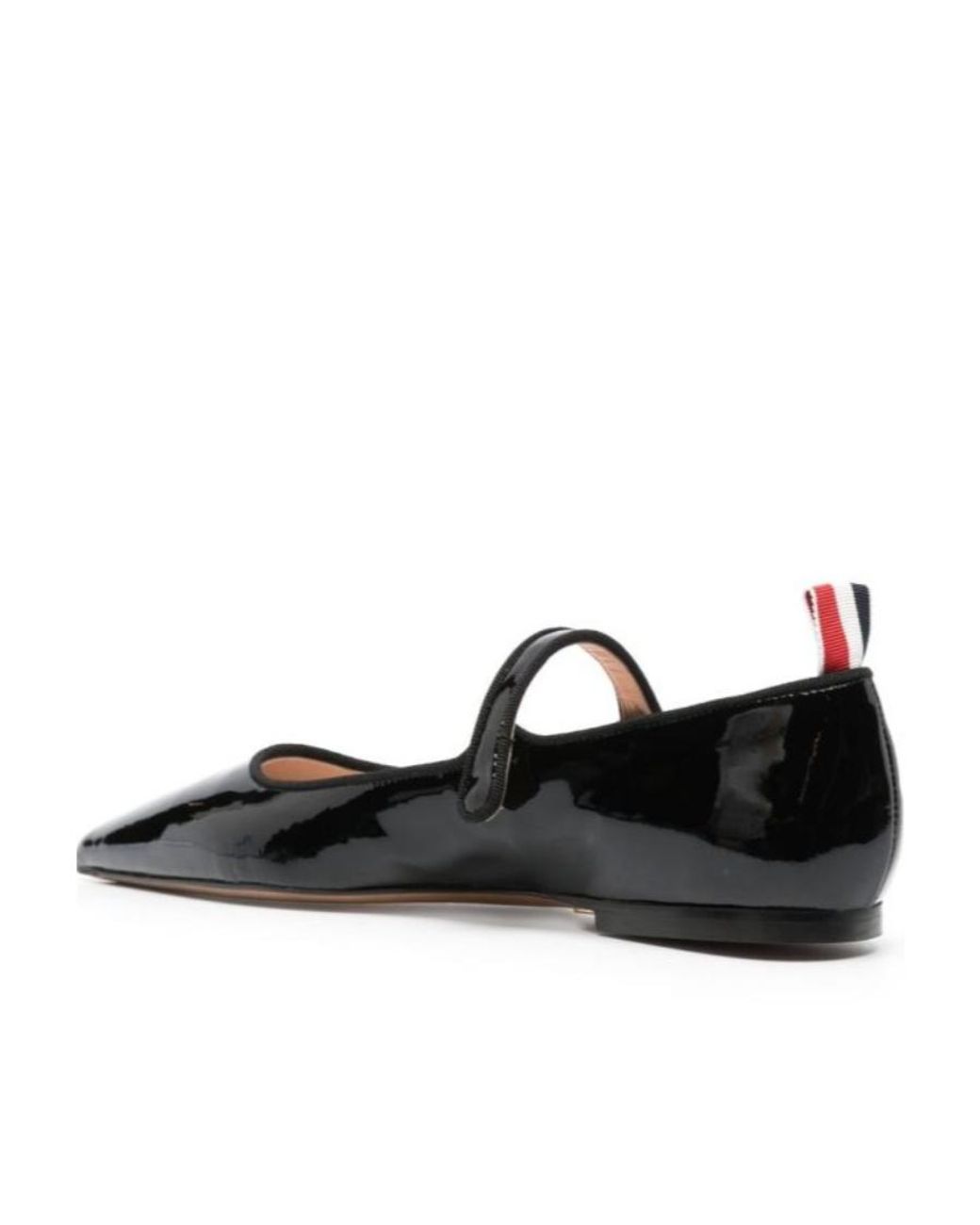 Thom Browne Black John Pointed-Toe 4-Bar Tab Flats