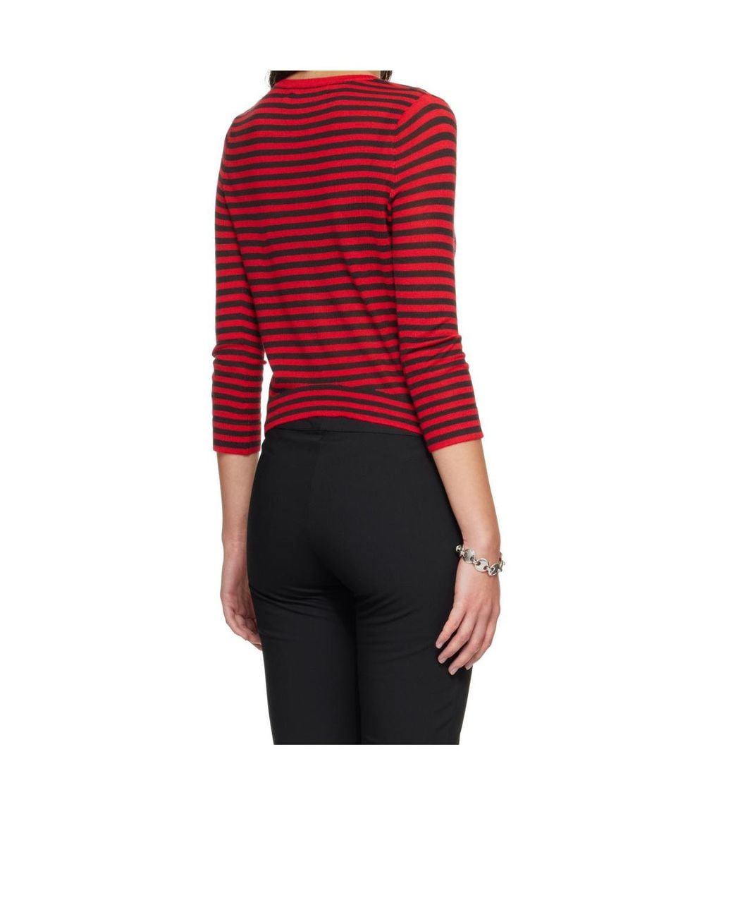GIMAGUAS Red Striped Knit Top