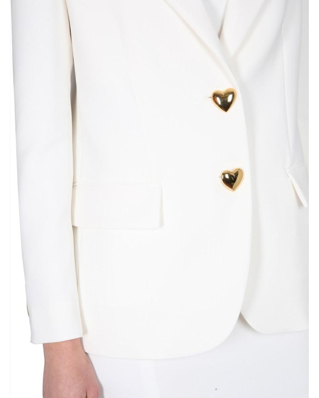 Moschino White Single-Breasted Blazer