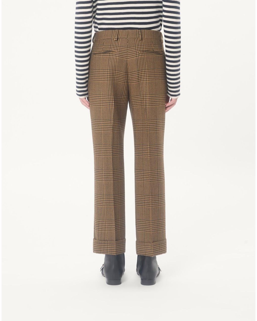 Valentino Brown Plaid Wool Trousers for men