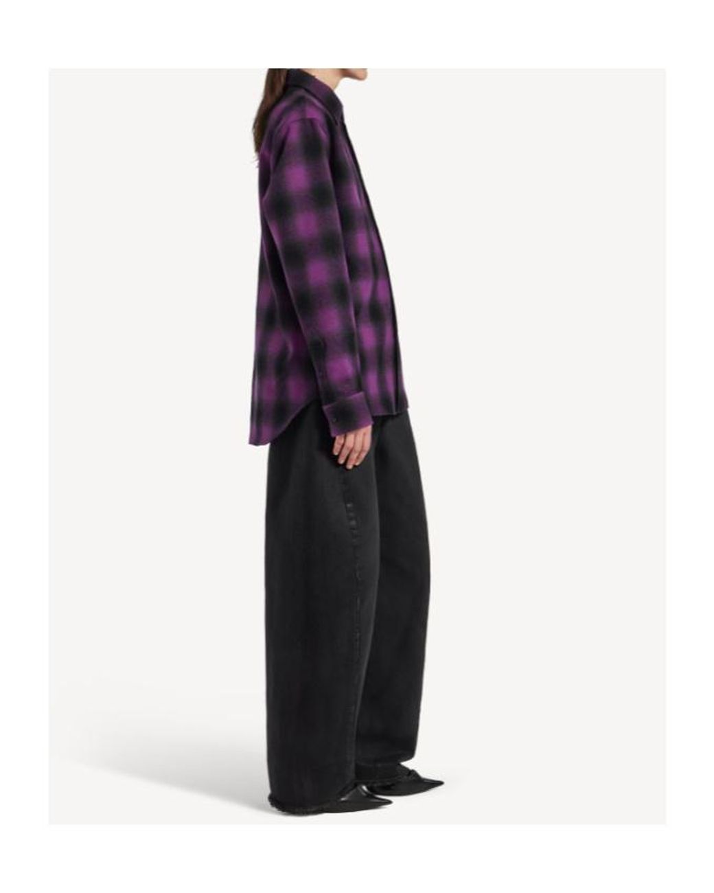 Balenciaga Purple Flannel Shirt